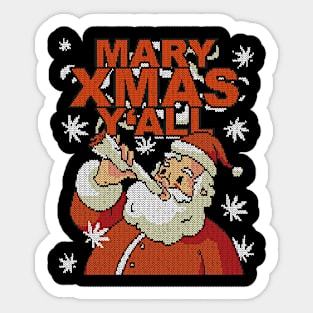 MARY XMAS Y'ALL - Santa - knitted ugly Christmas Sticker